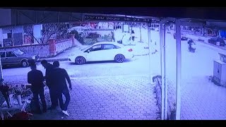 Bursa'da kaza anı kamerada! otomobil karşı şeride böyle geçti