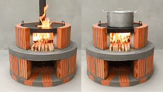 How to make a wood stove from red bricks and cement is easy