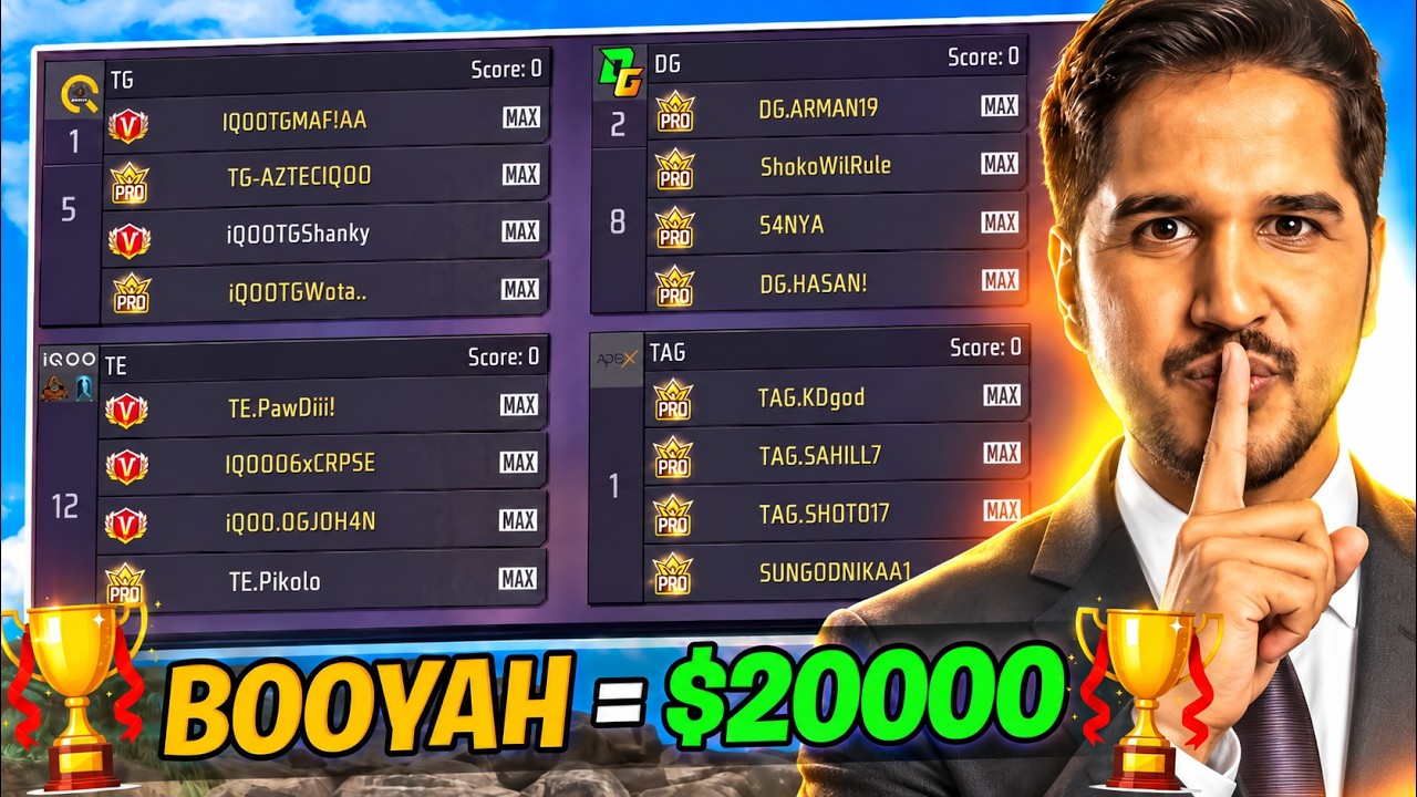 BOOYAH = 20000 💰 I SECRETLY HOSTED FFMIC TOURNAMENT 🔥 WHO WON ?
