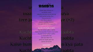 Arijit Singh - Raabta (Lyrics) #lyrics​ #hindisong​ #raabta​ #arijitsingh​ #shortsfeed