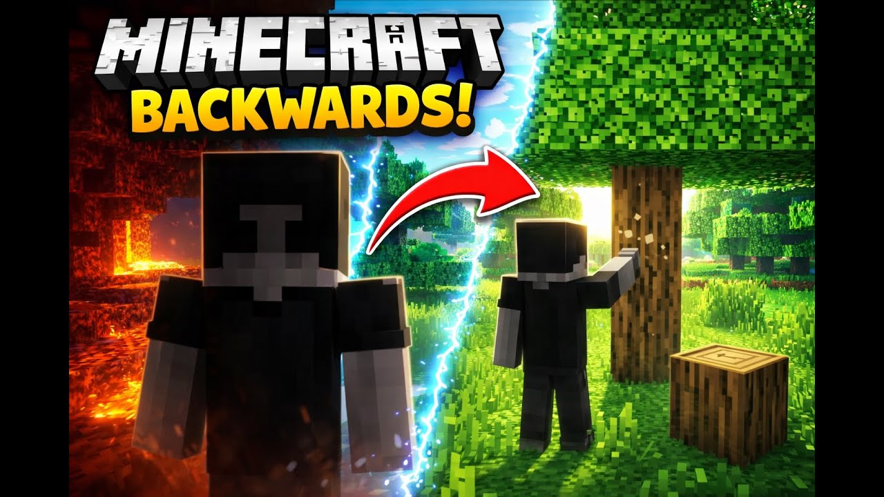 Minecraft Reverse T WE TRIED BEATING MINECRAFT BACKWARDS - YouTube