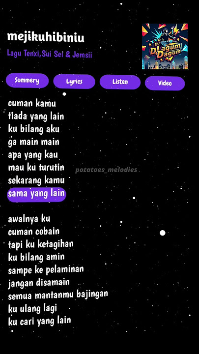 Lirik Viral Tiktok. Mejikuhibiniu Diantara Kau Dana Cuma Kamu Tiada Yang Lain Ku Bilang Aku Gak Main