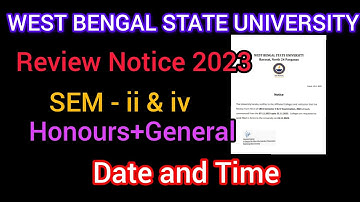 west Bengal state university notice 2023 // sem-2,4 // review Notice 2023 ...