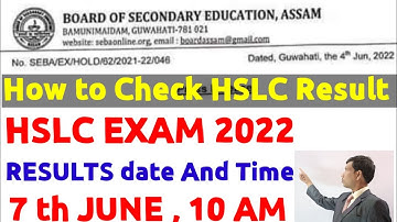 HSLC Exam 2022 Results|SEBA 2022 Result|SEBA Class 10 Result|How to Check HSLC EXAM 2022 Results|