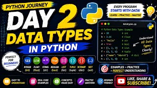 Python Journey Day 2 | Data Types in Python | Learn with Me | Python for Beginner