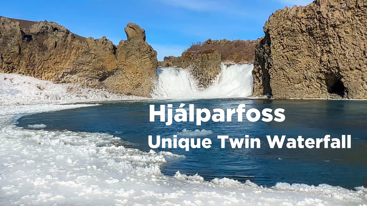Hjálparfoss Waterfall in Iceland Is Amazing — Hjálparfoss — video poster