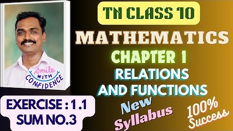 TN Class 10 - Mathematics• + •Chapter 1• + •Relations and Functions• + •Exercise 1.1 SUM NO.3
