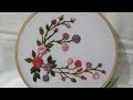 Hand embroidery of rose flowers with Woven Wheel stitch,Stem Stitch and Bullion Stitch