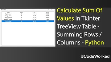 Calculate Sum of Values in Table / Summing Values in Table - #python #coding #maths