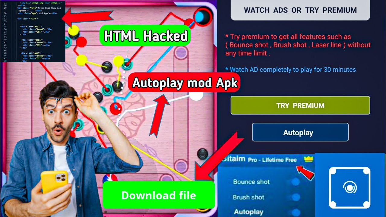 Carrom pool aim hack download link aim carrom autoplay mod Apk YouTube