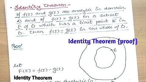 Identity Theorem proof { Complex Analysis} | Hindi