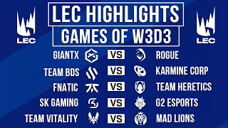 LEC Highlights ALL GAMES Week 3 Day 3 | LEC Winter 2024