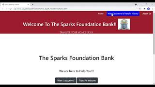 The Sparks Foundation || Web Development and Designing || Basic Banking System || Task-1