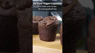 Air Fryer Vegan Chocolate Cupcakes. No Egg No Milk No Butter cakes #egglesscupcakes #airfryer