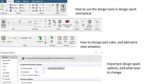 A brief overview of the drawing tools and settings in design spark mechanical.