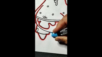 Drawing Patrick with Posca Markers! Glitch Effect | Well, the Art #shorts