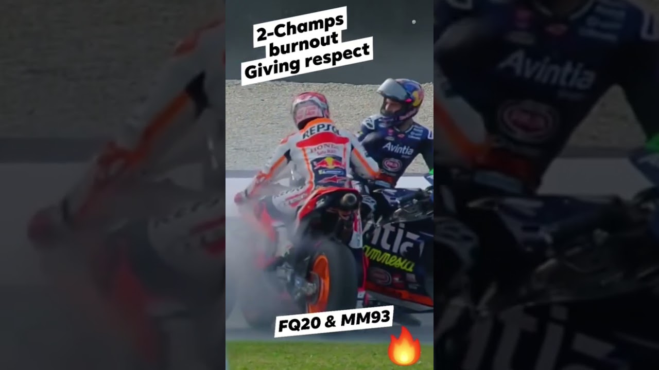 Marc Marquez giving respect to the champ Fabio Quartarro 