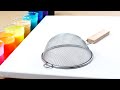 Painting with a Kitchen Sieve and Fluid Acrylics - Fluid art painting from Tiktus