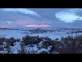 Sunrise, snow, and Peavine Mountain in Reno, NV
