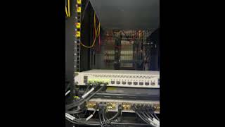 Inside a data center rack. Servers and mikrotik routers getting installed.