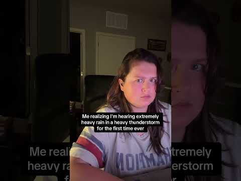 Realizing heavy rain exists after getting hearing aids #deaf #newworld #shorts