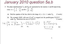 FMSP Revision: AQA FP4 January 2010 qn 5 Matrices and Transformations