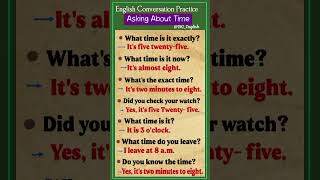 Asking About Time 👩🏻🏫 English Conversation Practice 🤗 Speak Fluent English #goviral
