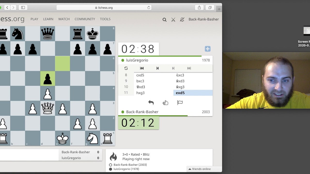 Blitz Chess (3+0) #14 with live commentary: Queen's Gambit Declined, Baltic Defense vs. luisGregorio