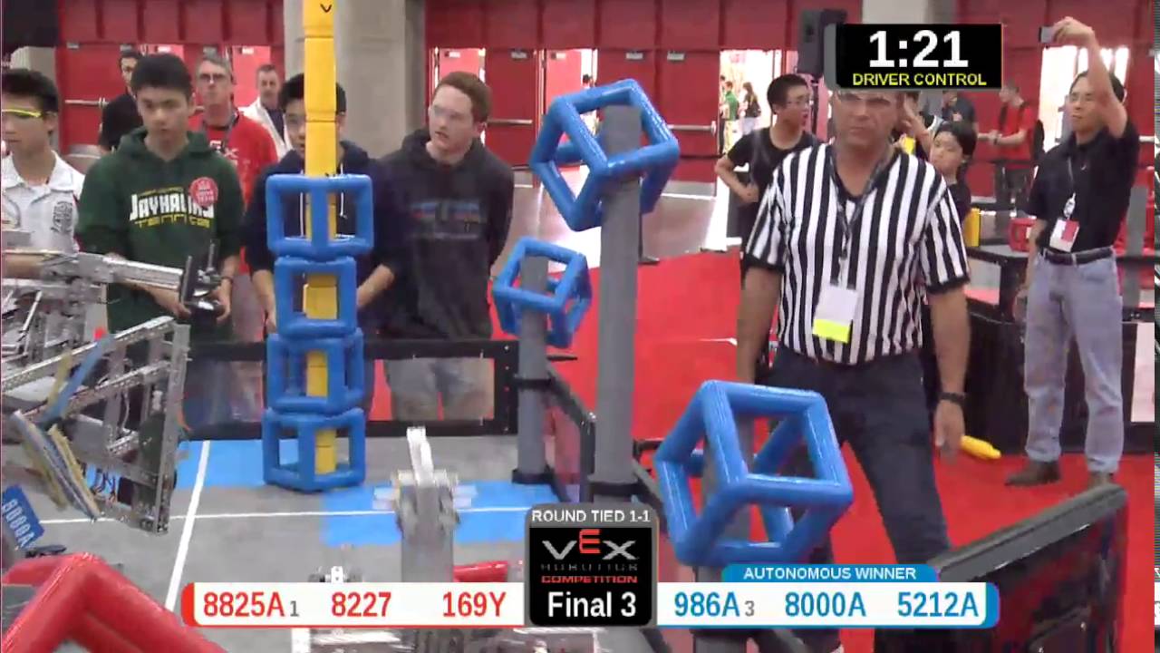 2015 VRC Arts Finals3 - 8825A 8227 169Y vs 986A 8000A 5212A - 80 to 95 - VEX Worlds 2015 - Arts Div