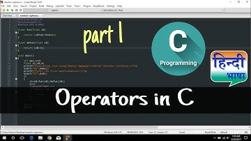 Part 1 Operators - C Language (Hindi)