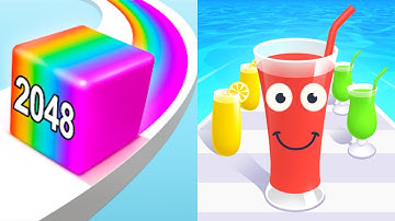 Jelly Run 2048 VS Juice Run - Gameplay Mobile Game Walkthrough Android Ios All Levels