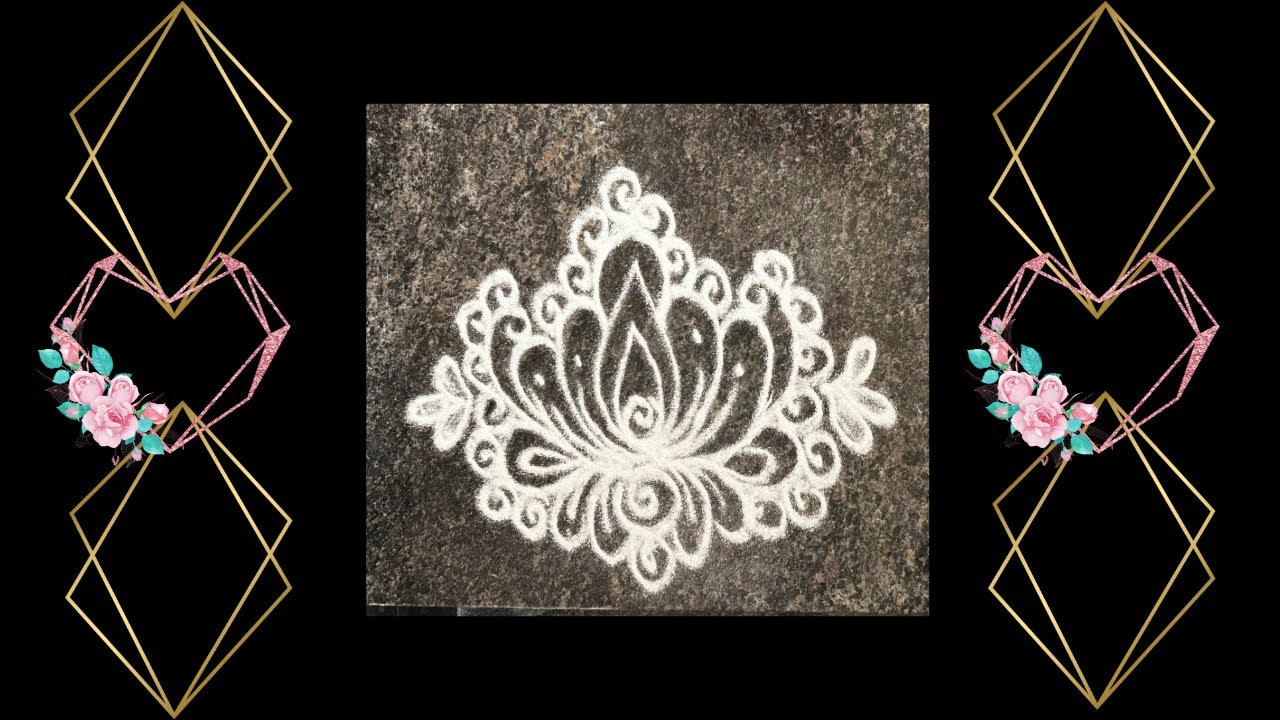 Simple Lotus Flower Rangoli | Step-by-Step Rangoli Tutorial - YouTube
