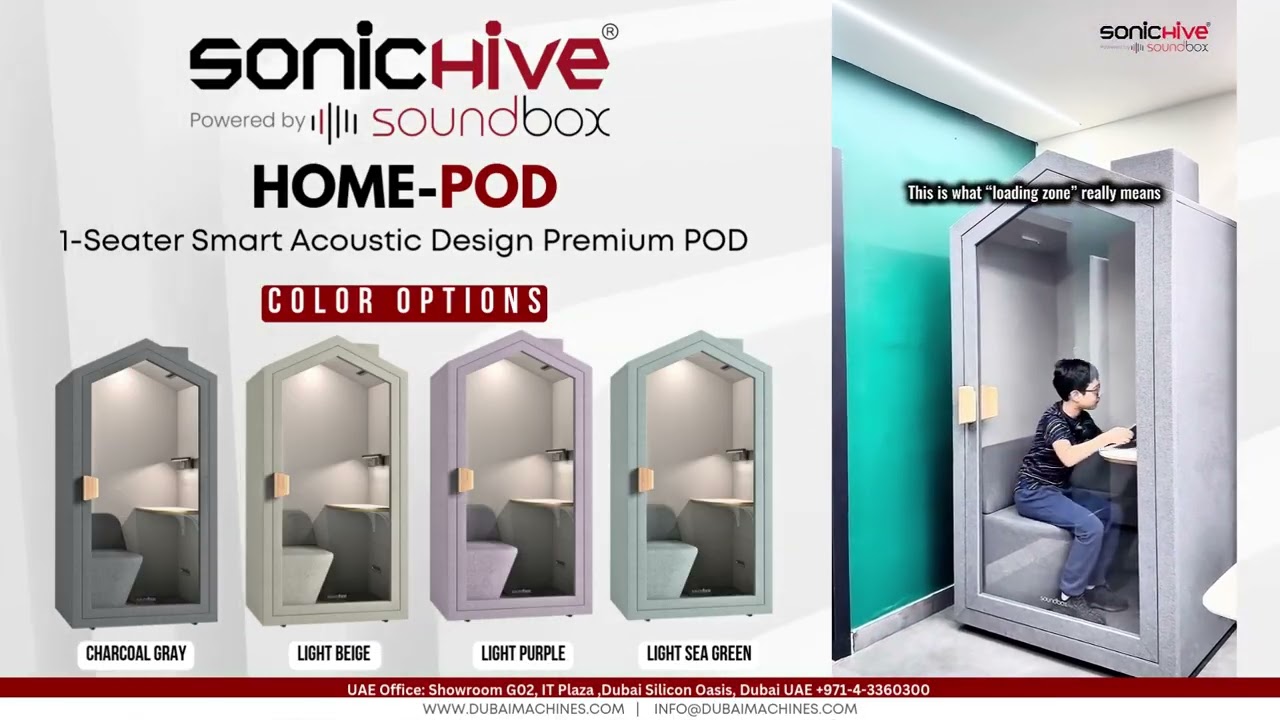 SonicHive Home Pod | 1-Seater Smart Acoustic Workspace for Ultimate Focus & Productivity