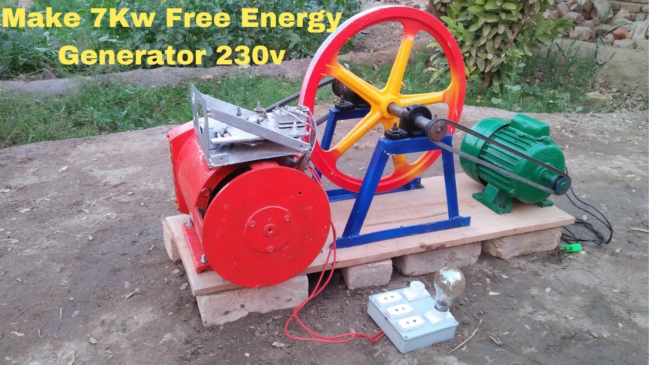Free Energy Generator 230v With 7kw Alternator And Motor Flywheel Free