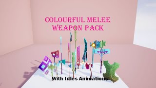 Colourful fantasy weapon pack, Unreal engine 4 Marketplace.