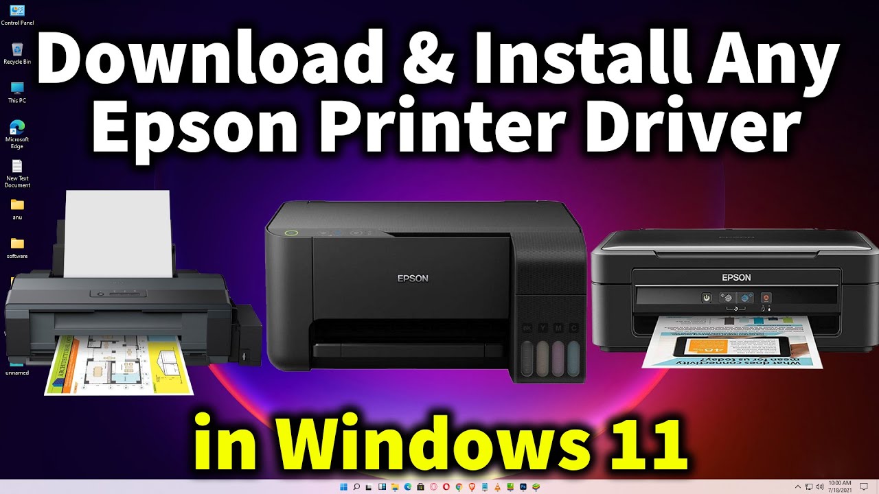 Gnide Legende Hælde How to Download & Install Any Epson Printer Driver in Windows 11 - YouTube