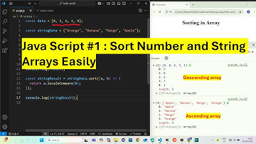 Java Script  #1 - Sort Number and String Arrays into Ascending and Descending Order #bharathedutech