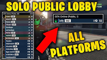 How To Get A SOLO PUBLIC Lobby On Xbox One, PS4 & PC In GTA V Online (WORKING)