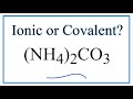 Ammonium and Carbonate Ion Bonds