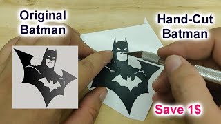 DIY Hand Cut Batman Decal Sticker