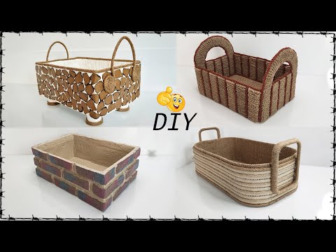 DIY - 4 BEAUTIFUL BASKET IDEAS - Storage Basket Ideas - Handmade Organizer