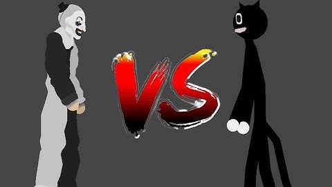 Art the Clown vs Cartoon Cat (Stick Nodes Animation)