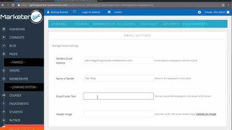 #6 Getting Started with MarketerLIVE - LMS Settings: Checkout, Payment Gateways, and Email Settings