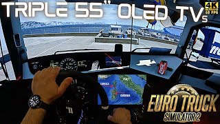 Euro Truck Simulator 2: France to Italy on Triple Screens | Fanatec CSL DD