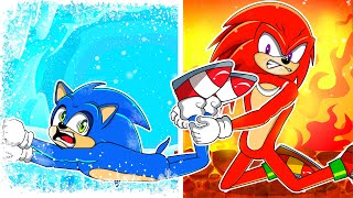 Sonic The Hedgehog 3 Animation //Hot vs Cold Challenge: Hot Knuckles vs Cold Sonic | KoKo Channel