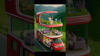 A Surreal Red Double-Decker Luxury Rvdesigned Like A Mobile Fantasy Home