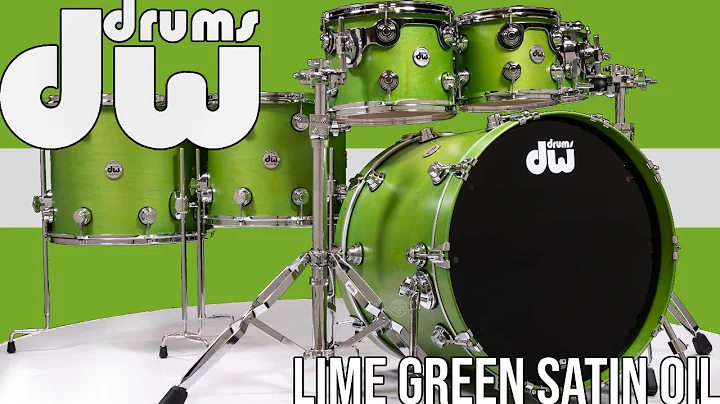 DW Collector's 6pc Maple Kit - Satin Oil Lime Green (Carousel View)