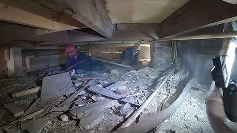 How to Clean Out a Crawlspace Before Installing Vapor Barrier - HINT: There