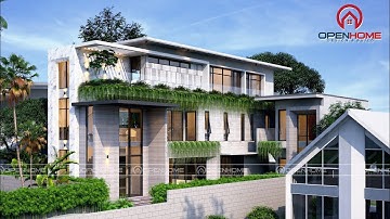 Thi công đổ bê tông mái “cất nóc” Căn Biệt Thự 3 Tầng kiến trúc hiện đại tại Thủ Dầu Một Bình Dương.