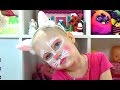 Алиса стала КОШЕЧКОЙ Аквагрим для детей Новогодние сюрпризы!!! Alice CAT face painting for kids